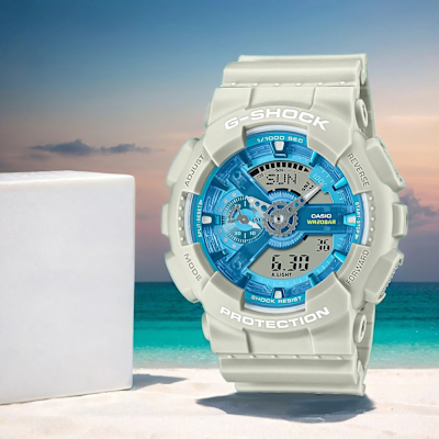 CASIO 卡西歐 G-SHOCK 綠洲湖泊 雙顯運動手錶 開學換新季 送禮推薦 GA-110AS-5A