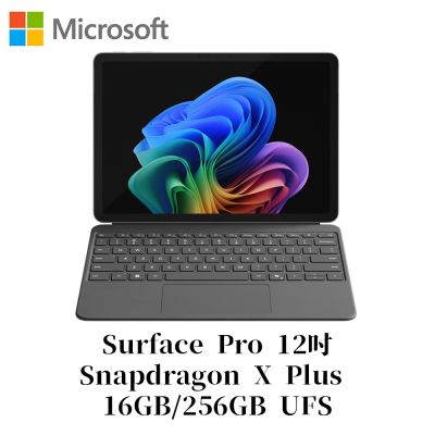 Microsoft微軟 [附特製專業鍵盤組]Microsoft 微軟Surface Pro 12吋 Snapdragon X Plus/16G/256G 白金平板筆電EP2-27656(不含筆)
