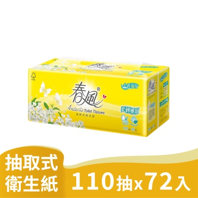春風 柔韌細緻抽取式衛生紙 110抽x12包x6串