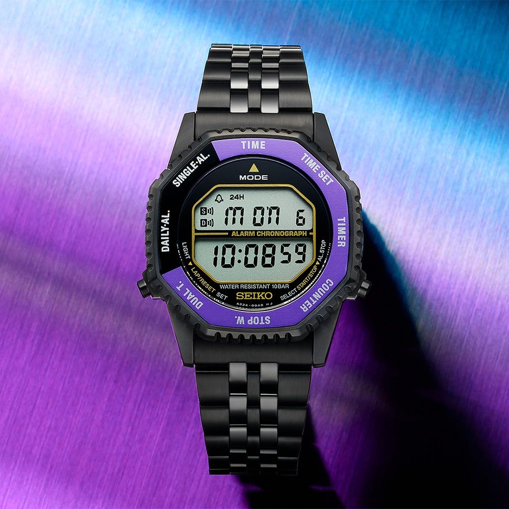 SEIKO 精工 江戶紫 145週年紀念限量 1982經典Rotocall復刻數位石英錶 電子錶 開學購物季 送禮首選-37mm(HFL001/A824-00A0P)_SK045