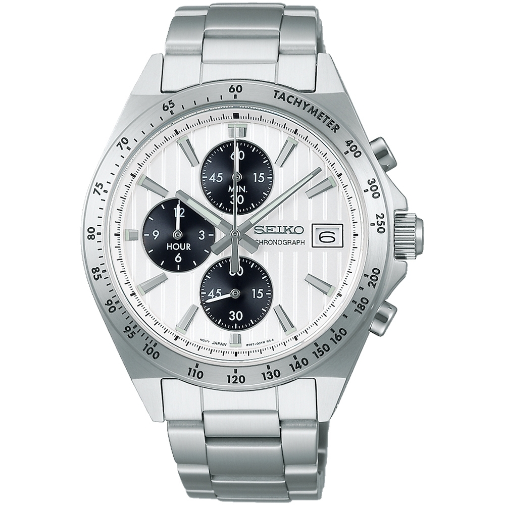 SEIKO 精工 CS系列 條紋面錶盤賽車計時腕錶-41mm (8T67-00Y0S/SBTR039J) ˍSK040