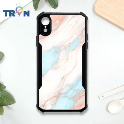 TRON iPhone XR 大理石紋 四角防摔 機甲殼 軟硬殼 手機殼
