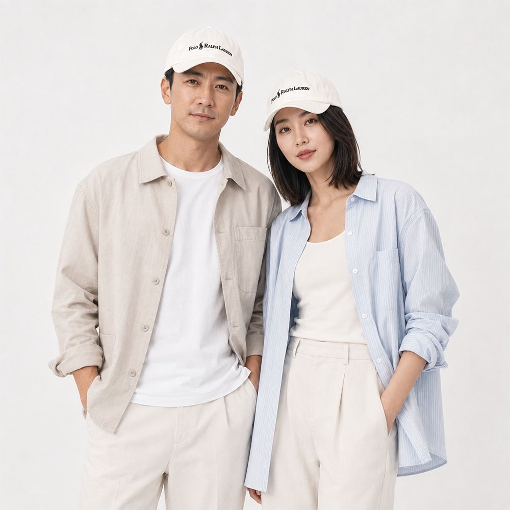 Polo Ralph Lauren RL 熱銷刺繡小馬文字鴨舌帽-白色