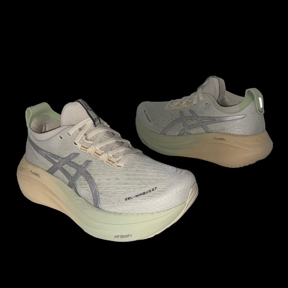 Asics 慢跑鞋GEL-Nimbus 27 Lite-Show CN 女鞋綠銀夜光緩衝運動鞋亞瑟
