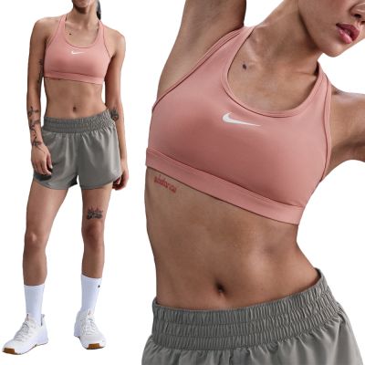 Nike As Swsh Med Spt Bra 女款 粉橘色 中度支撐 內縫式襯墊 運動 內衣 DX6822-685