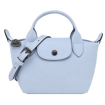 LONGCHAMP LE PLIAGE XTRA系列牛皮手提/斜背兩用水餃包(迷你/波光藍)