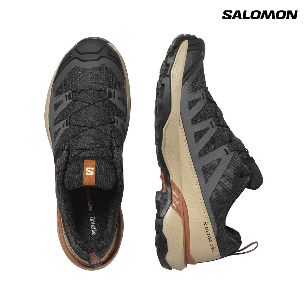 Salomon索羅門】X ULTRA 360 GORE-TEX 男款防水低筒登山鞋幻影灰/焦糖