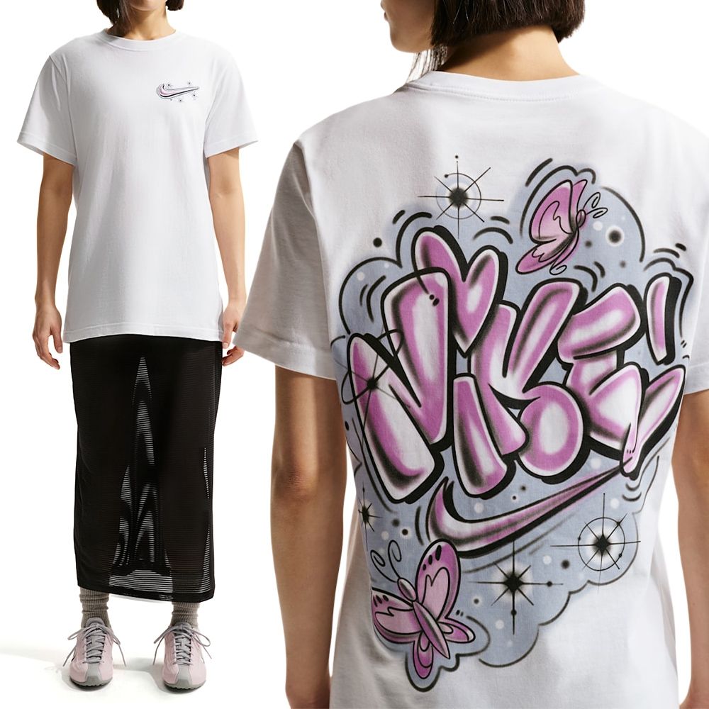Nike As W Nsw Clsc Bf Arbrsh Bttr T 短袖 女款 白色 寬鬆 IH7605-100
