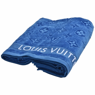 LOUIS VUITTON路易威登 LV RV4213 經典Monogram織花沙灘巾(藍色)