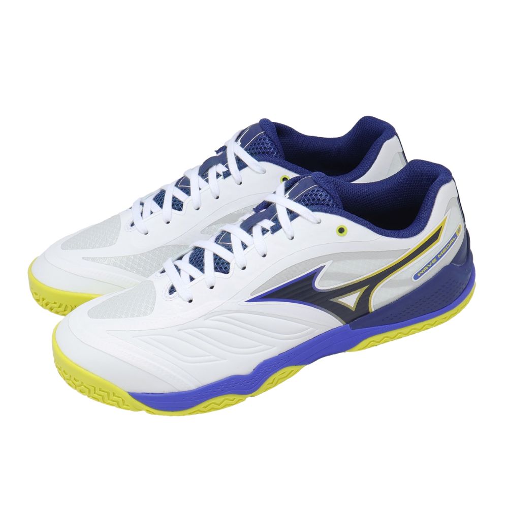 Mizuno 美津濃 桌球鞋 Wave Medal 8 男鞋 白 藍 支撐 抓地 室內運動鞋 81GA2582-11