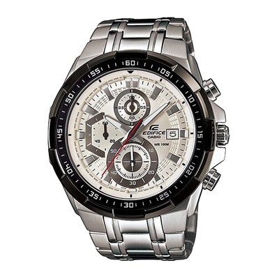 CASIO EDIFICE系列 耀眼急速賽車三眼運動錶-黑X銀-EFR-539D-7AVUDF