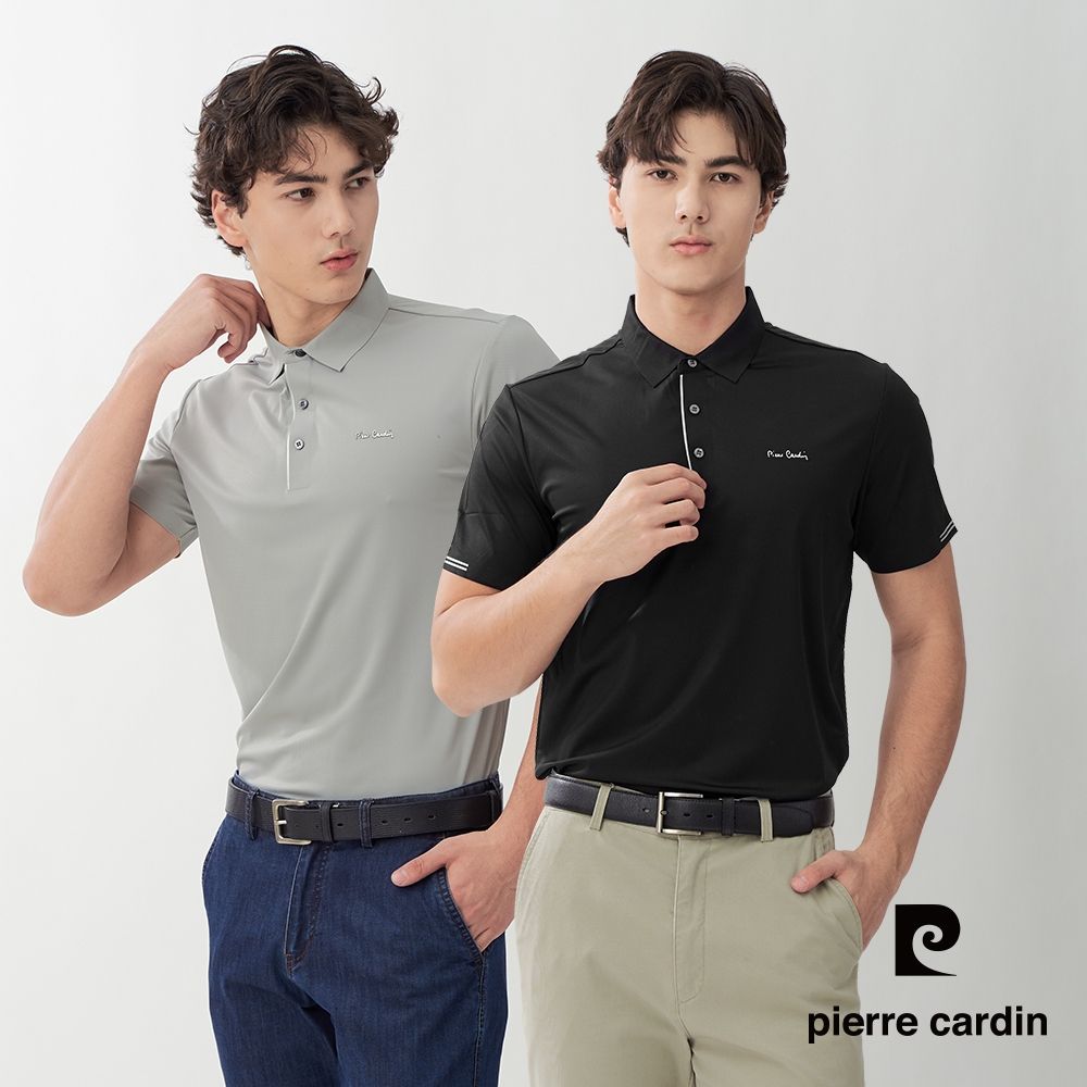 Pierre Cardin皮爾卡登 網路獨家 男款 素色百搭涼感/網眼透氣彈性短袖POLO衫(多色任選) (A款(涼感))