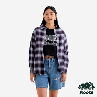 Roots女裝- MANNING FLANNEL RELAXED 襯衫-暗栗色