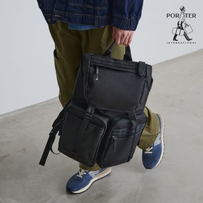 PORTER INTERNATIONAL - 自信經典NEW HEAT後背包 - 黑