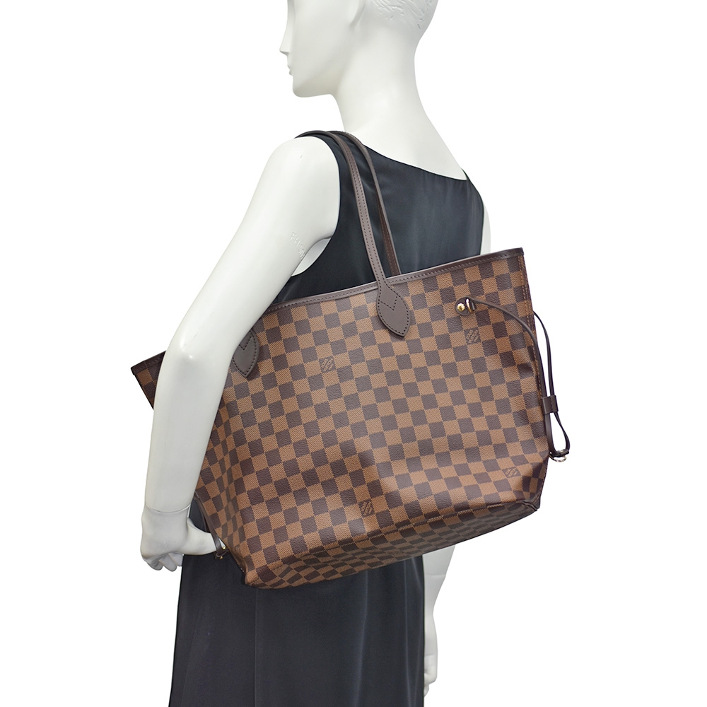 LV Louis Vuitton路易威登N40599 經典NEVERFULL MM Damier帆布肩背托特