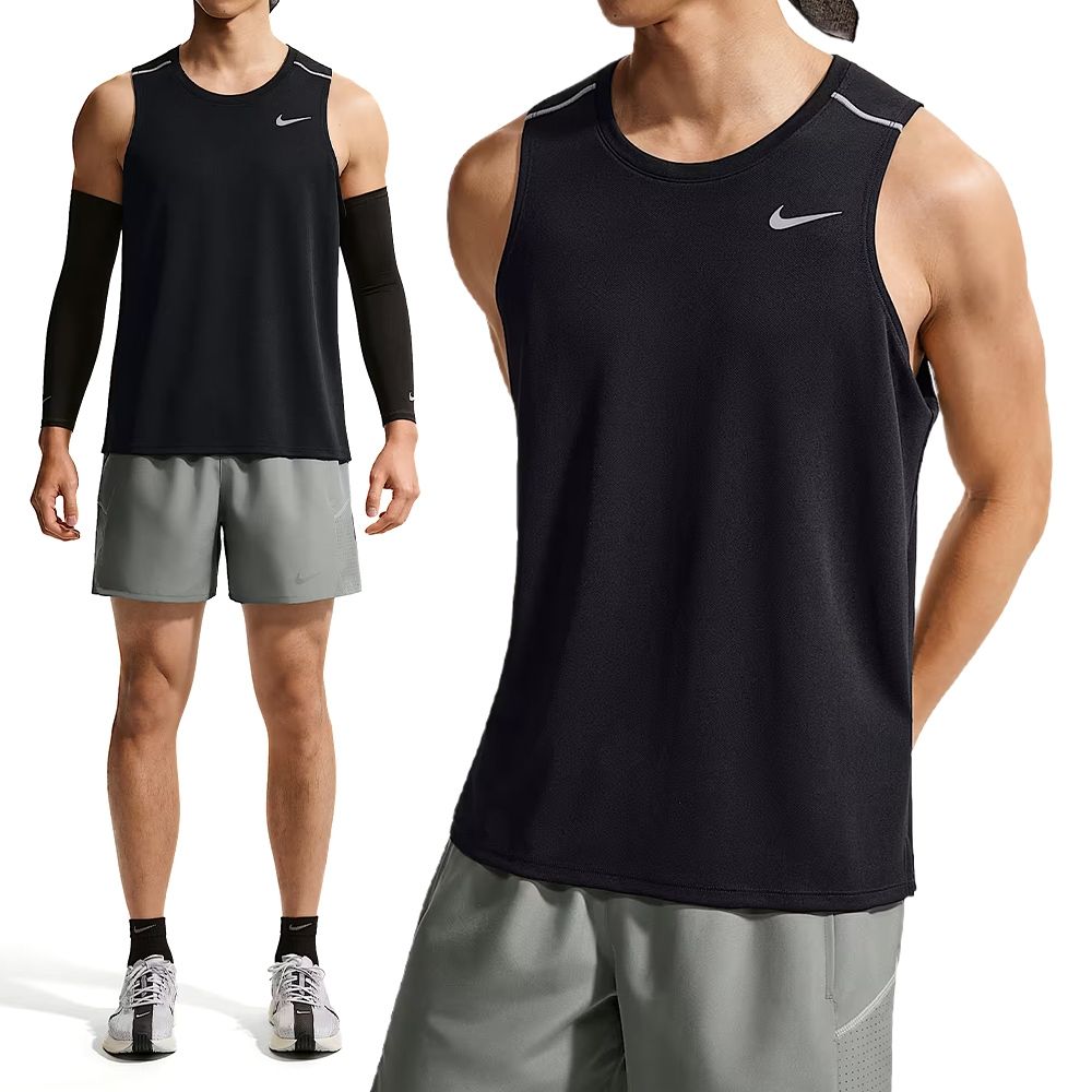 Nike As M Nk Df Miler Tank Top 背心 男款 黑色 反光 透氣 無袖 IF2019-010