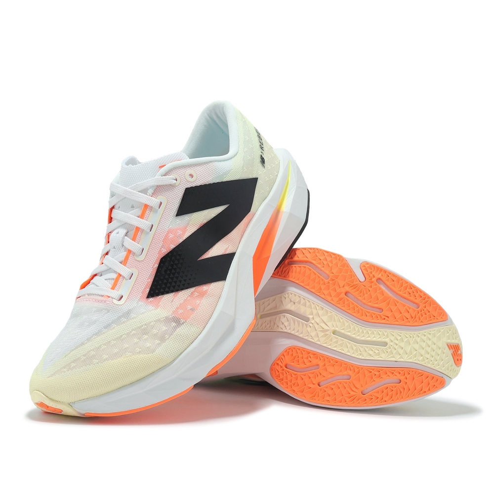 New Balance 競速跑鞋FuelCell Rebel V4 2E 男鞋寬楦白黑橘輕量運動鞋