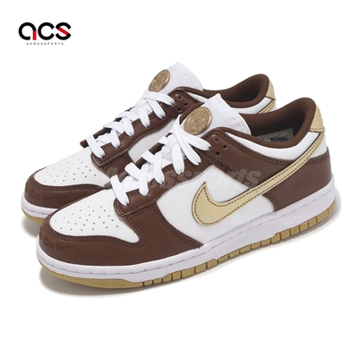 Nike 休閒鞋 Dunk Low GS 大童 女鞋 焦糖棕 金 百搭 HM3725-171