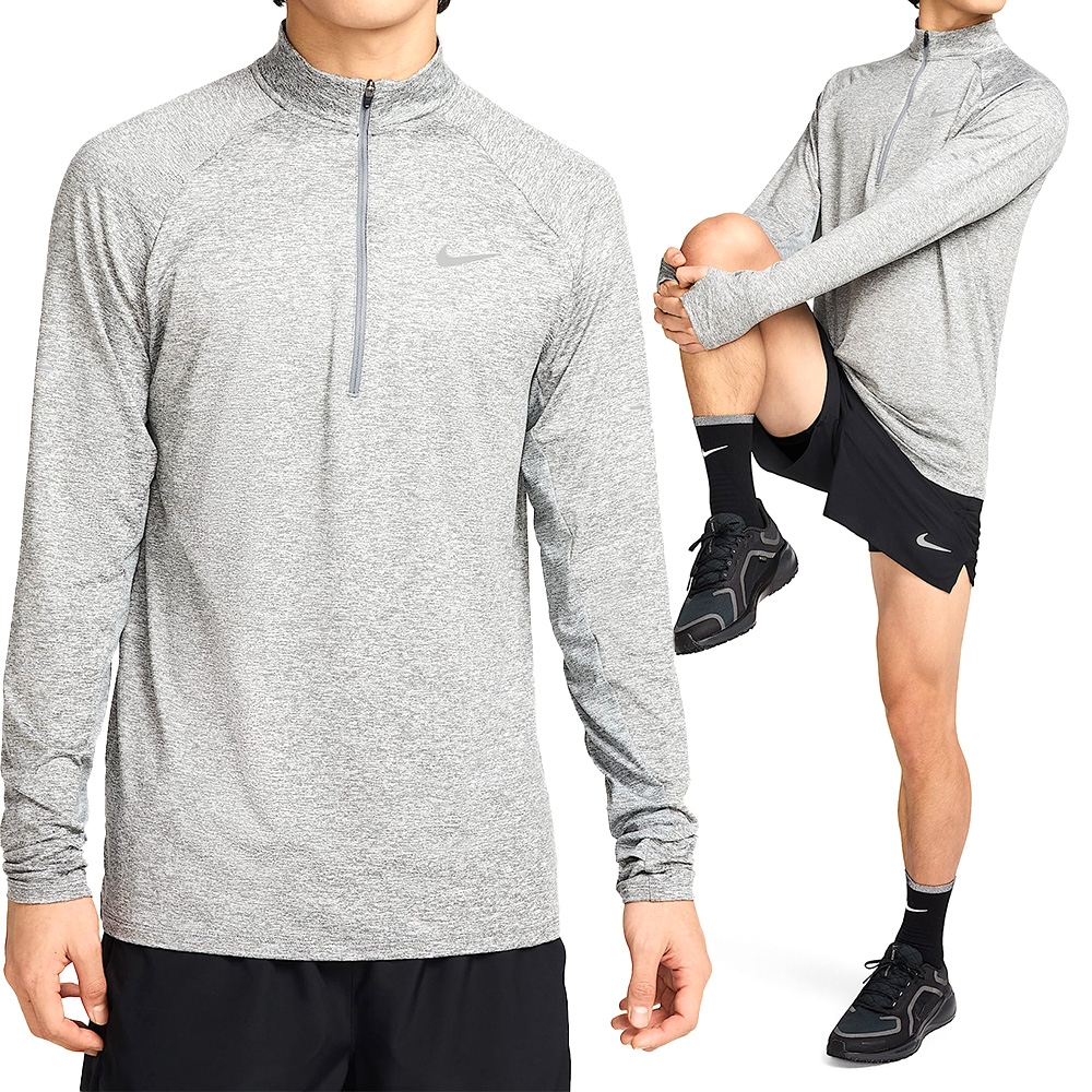 Nike Stride HZ Midlayer 男款灰色運動休閒上衣立領半開襟長袖HV2181
