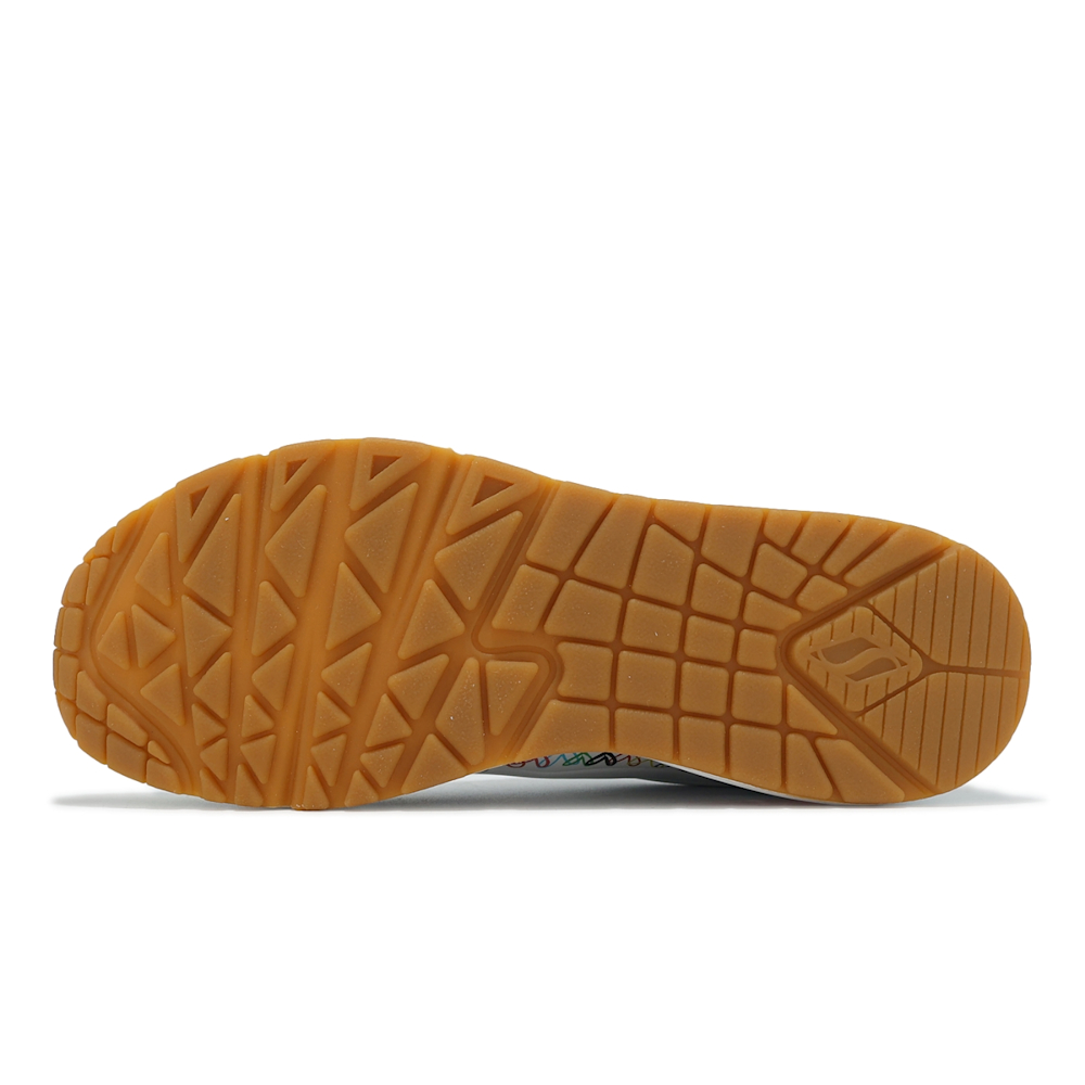 Skechers 休閒鞋UNO-Love All Around 女鞋白彩虹氣墊膠底緩衝愛心塗鴉