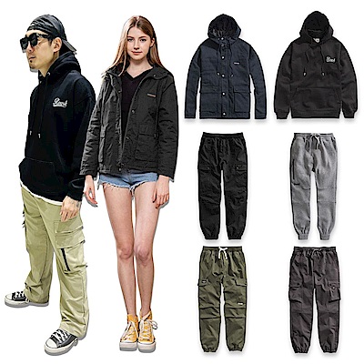 [時時樂限定 2件$1100]Roush 保暖鋪棉外套.海狸毛帽T.新款工裝寬褲