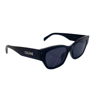 CELINE 英文字母LOGO黑色墨鏡 (附白色logo背帶可當手機包)