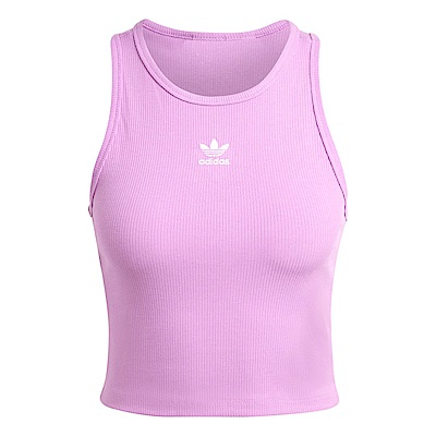 Adidas ESS RIB Tank IY9651 女 背心 運動 休閒 三葉草 羅紋 修身 流行 粉紫