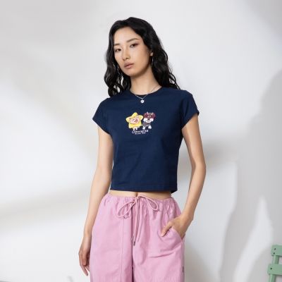 CONVERSE PETS GRAPHIC BABY FIT TEE OBSIDIAN 女 短袖上衣 WCJ771-695