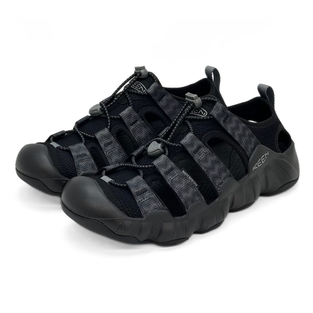 KEEN HYPERPORT H2 寬織帶厚底運動涼鞋 女 黑灰 戶外防滑護趾登山溯溪鞋 包頭護指編織沙灘涉水鞋 1028657