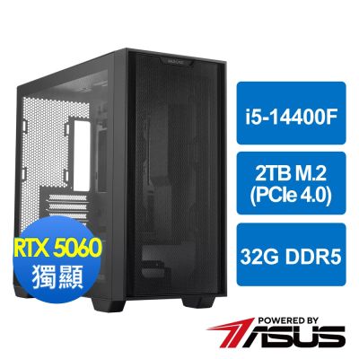 華碩B760平台[靈溪騎士]i5-14400F/32G/RTX 5060/2TB_M2