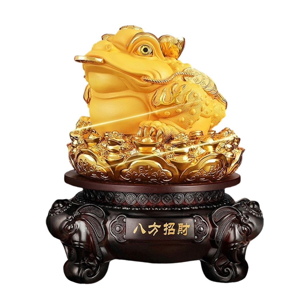 超微米】八方招財金蟾擺件21cm招財進寶三足蟾蜍客廳開運鎮宅吉祥物居家