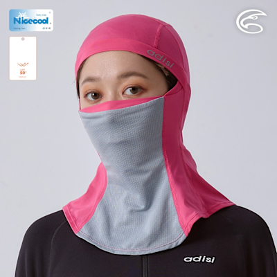 ADISI NICECOOL巴拉克拉瓦抗UV頭套 AH24001 深粉紅 (F)｜UPF50+ 防曬 抗紫外線 涼感 彈性 防臭 吸濕排汗 透氣