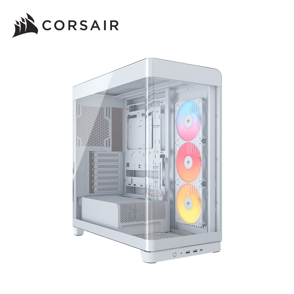 海盜船Corsair Frame 4500X 一體式全景玻璃 E-ATX機殼【白｜附RS120R炫光風扇*3】