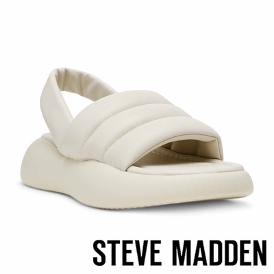 STEVE MADDEN-HEADWAY 麵包寬帶厚底涼鞋-米色