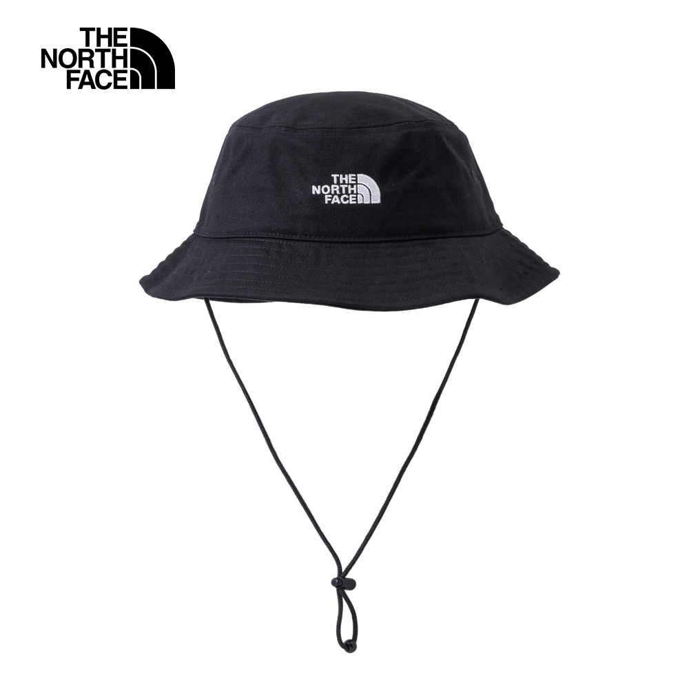 【The North Face 官方旗艦】 北面男女款黑色可調節帽帶休閒漁夫帽｜7WHNJK3