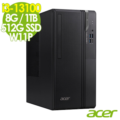 Acer 宏碁 Veriton VS2715G 商用電腦 (i3-13100/8G/1TB+512G SSD/W11P)