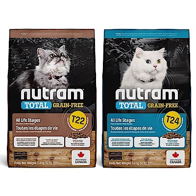 加拿大NUTRAM紐頓T22/T24無穀全能貓糧 5.4kg(12lb)★
