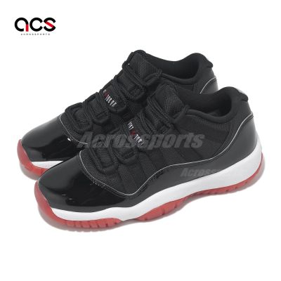 Nike 休閒鞋Air Jordan 11 Retro Low GS 大童女鞋Bred 黑紅漆皮FV5121