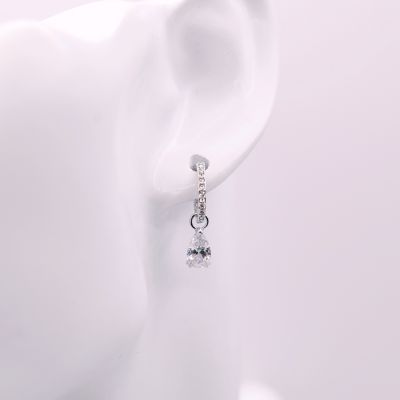 SWAROVSKI 施華洛世奇 Stilla 水滴形耳環 鍍白金色