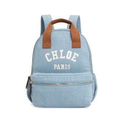 Chloe  經典刺繡LOGO帆布托特包/後背包(任選)