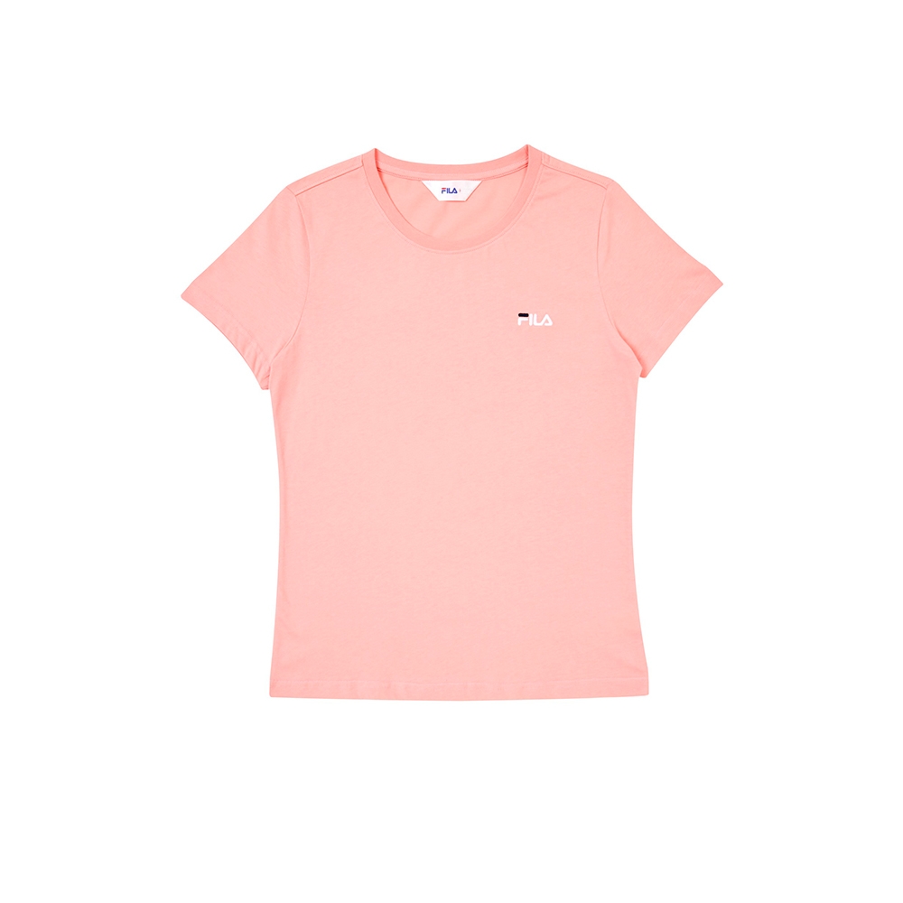 FILA 女短袖圓領T恤-杏粉 5TEZ-1508-LP