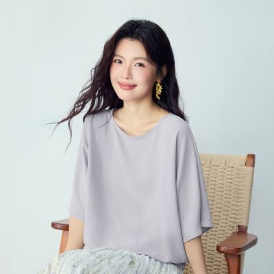 GIORDANO 女裝船領蝙蝠袖寬鬆紋理襯衫【多色任選】