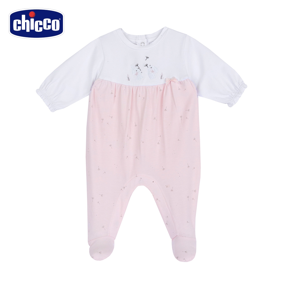 chicco官方直營-小兔花園-剪接滿版印花後開長袖兔裝