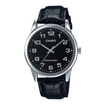 CASIO卡西歐 刻點時光復古皮革錶(MTP-V004L-1A)