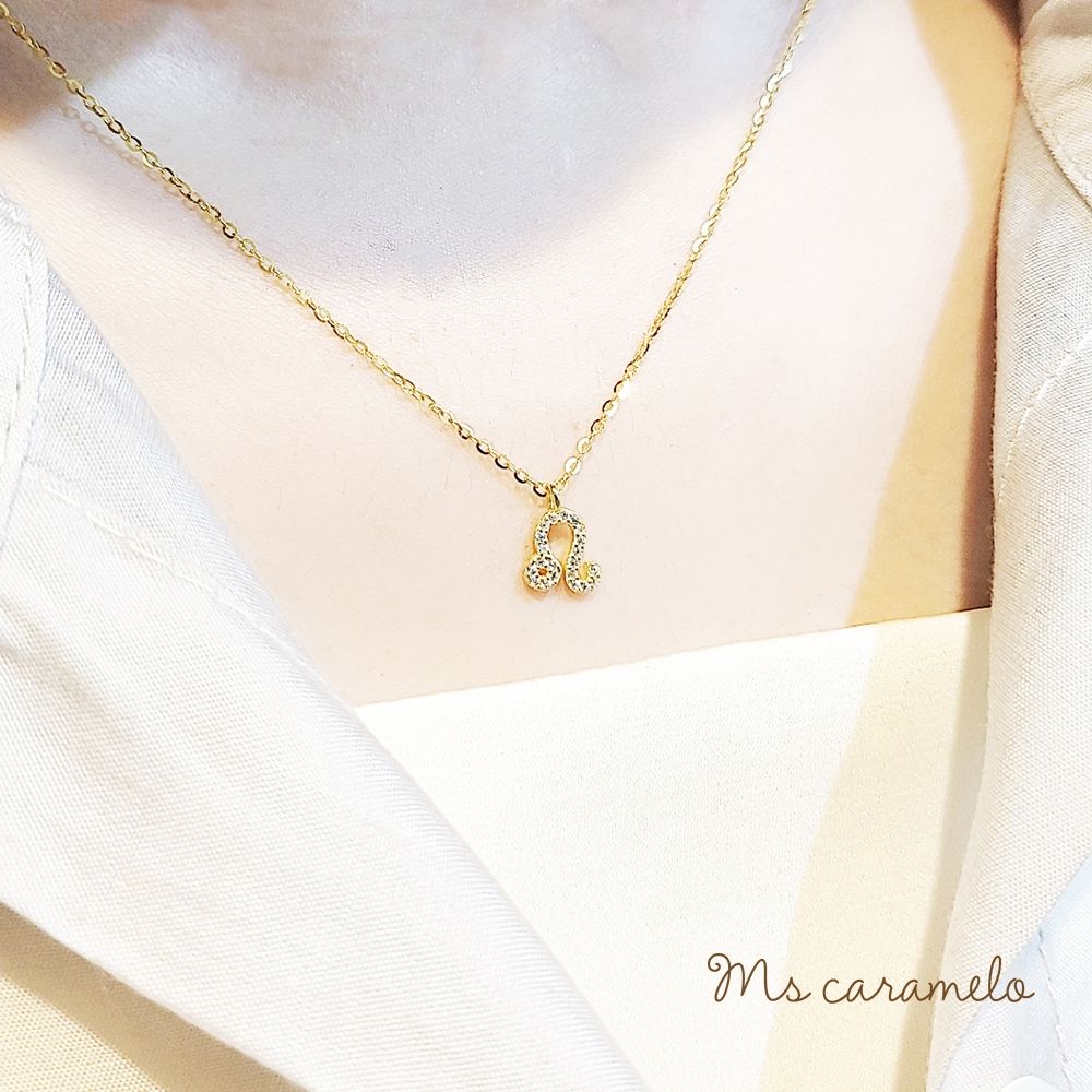 【焦糖小姐 Ms caramelo】8月獅子座項鍊 星座項鍊  鋯石項鍊