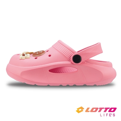 【LOTTO 義大利】童鞋 雲朵洞洞鞋(蜜桃粉-LT4AKS8083)