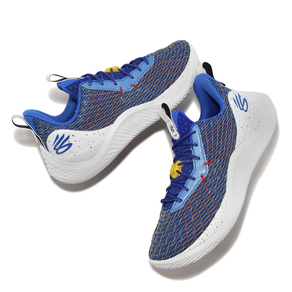 シューズ(男性用) UA Curry 10 Dub Nation Under Armour 籃球鞋Curry 10 Dub Nation 男鞋藍白黃勇士緩震運動鞋10