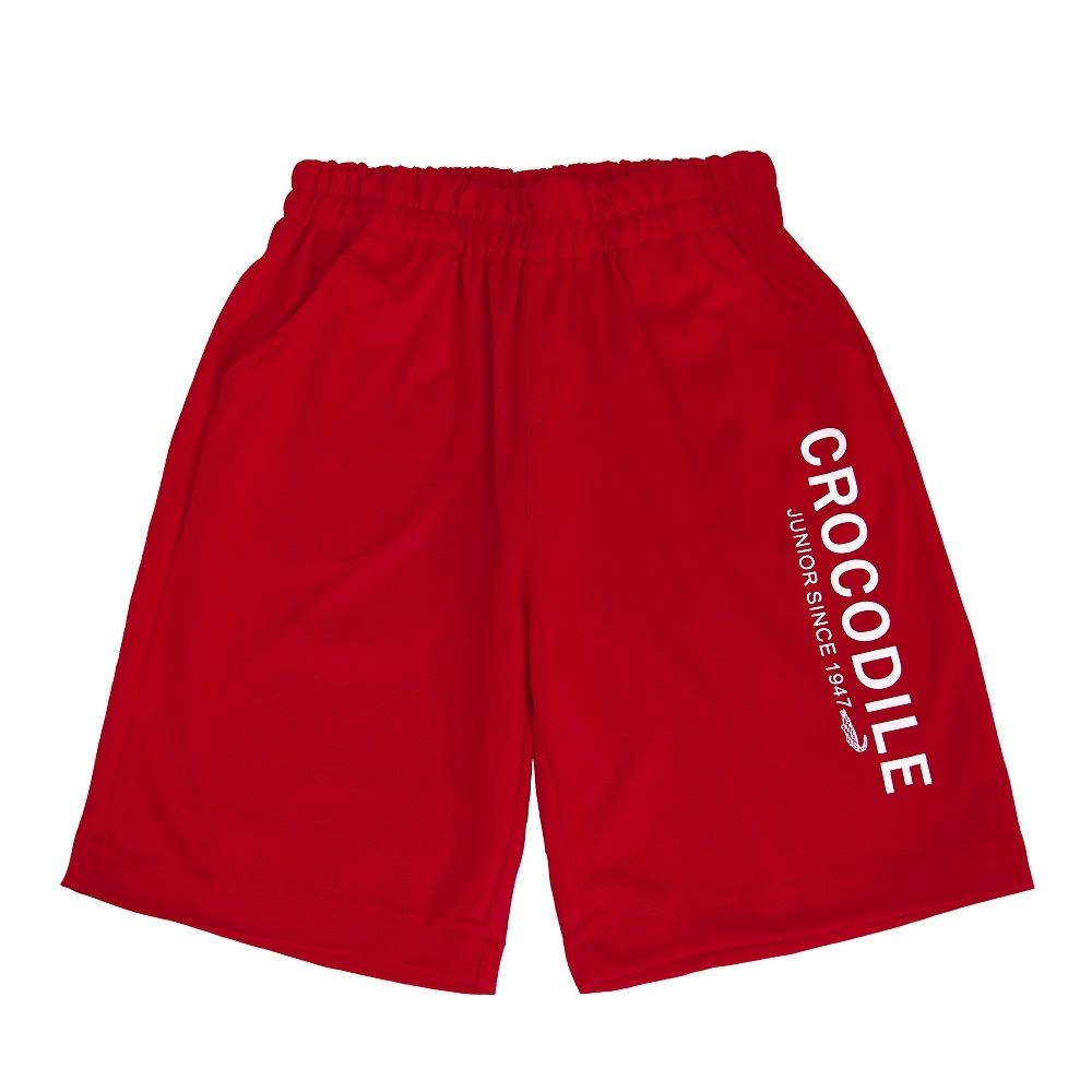 Crocodile Junior 小鱷魚童裝-鱷魚棉短褲-紅色 ( 701634-01 小童款)