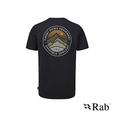 【RAB】Basecamp 3 Peaks Tee 短袖復古印花厚磅舒適棉T恤 男款 鯨魚灰 #QCC05
