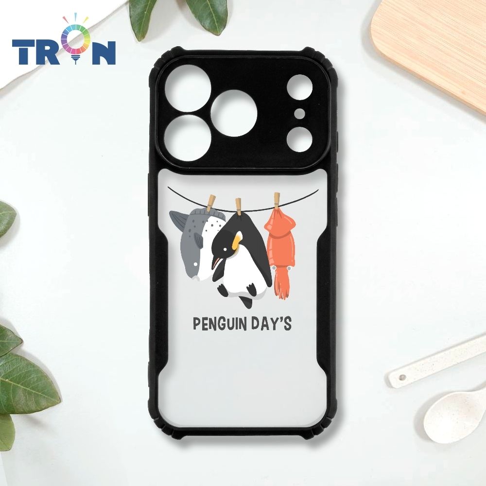 TRON iPhone 17 Pro 透明曬企鵝 四角防摔 機甲殼 軟硬殼 手機殼